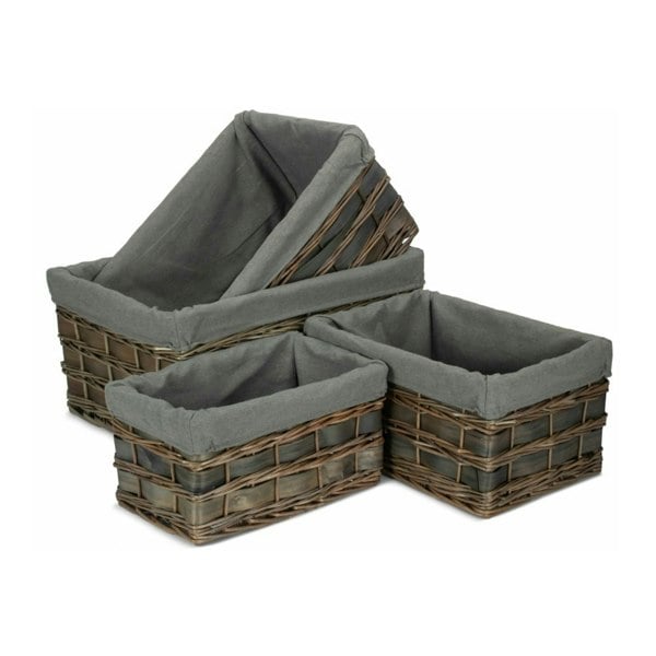 Grey Scandi Storage Basket with Grey Lining