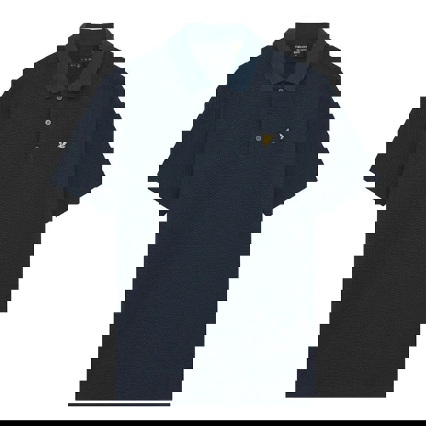 Lyle & Scott Muddy Navy Tonal Texture Polo M