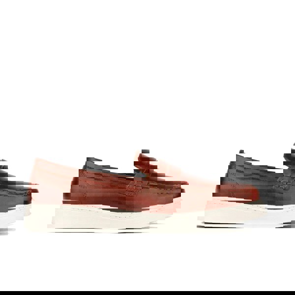 Embassy London Walter - Brown - Men's white sole Summer Loafer in brown soft leather