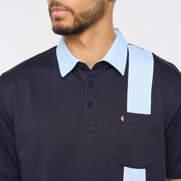 Gabicci G52X17 Mens Short Sleeve Plated Jersey Polo Shirt Gabicci Classic - NAVY