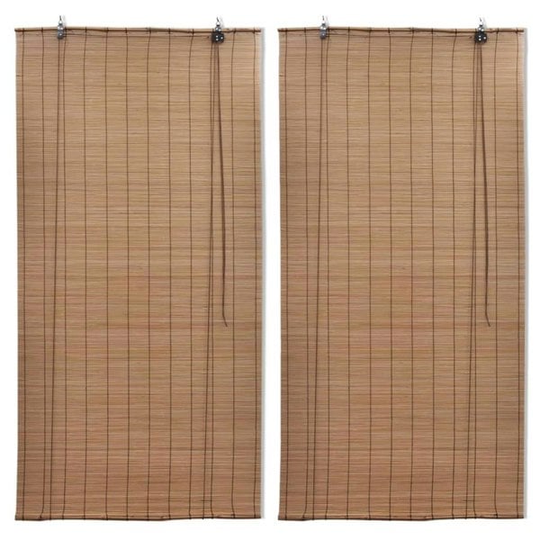 Berkfield Bamboo Roller Blinds 2 pcs 100 x 160 cm Brown