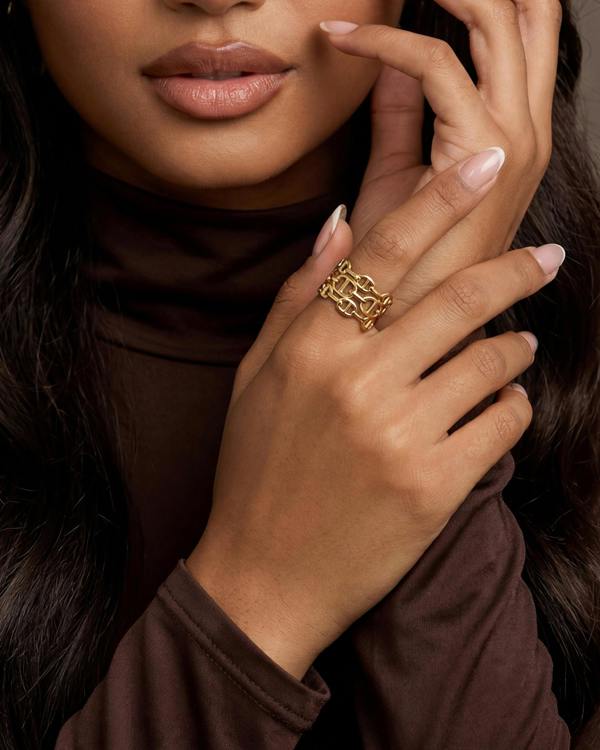 Elk & Bloom Chunky Intertwined Link Chain 14K Gold Ring