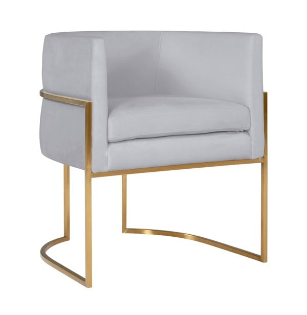 Furniture Edit Giselle Grey Velvet Dining Chair with Gold Leg