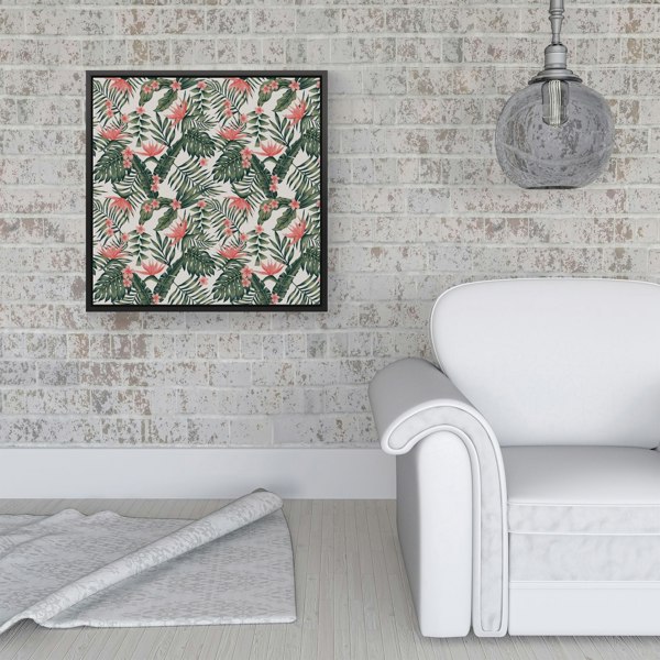 Warren Reed Dark Tropical Green Leaves Framed Canvas