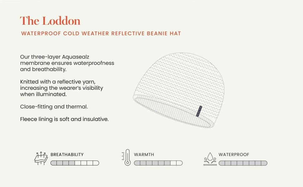 Sealskinz Loddon Waterproof Cold Weather Reflective Beanie Hat