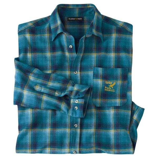 Atlas For Men Mens Checked Flannel Shirt - Blue