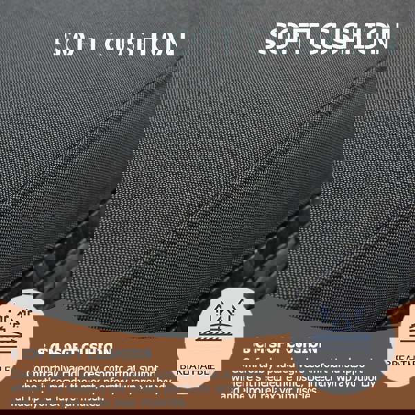 Furniture One Outdoor Rattan Corner Sofa, 3 Piece Garden Lounge Set with Glass Table, Soft Cushion L-Shaped All-weather Patio Corner Sofa Couch - Gray