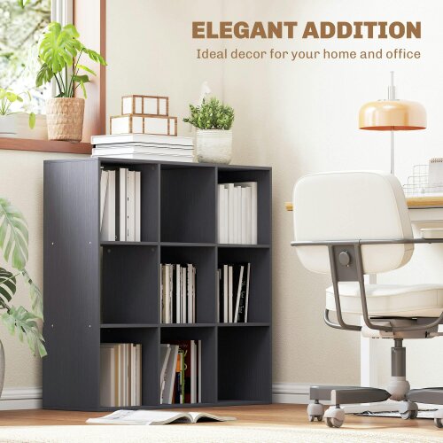 Wyld Haus Royore Wooden Grey 9 Cube Storage Bookcase