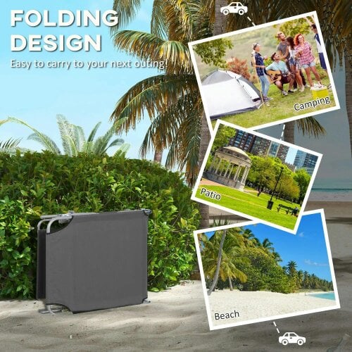 Bobobiy Outdoor Foldable Sun Lounger Set of 2, Grey