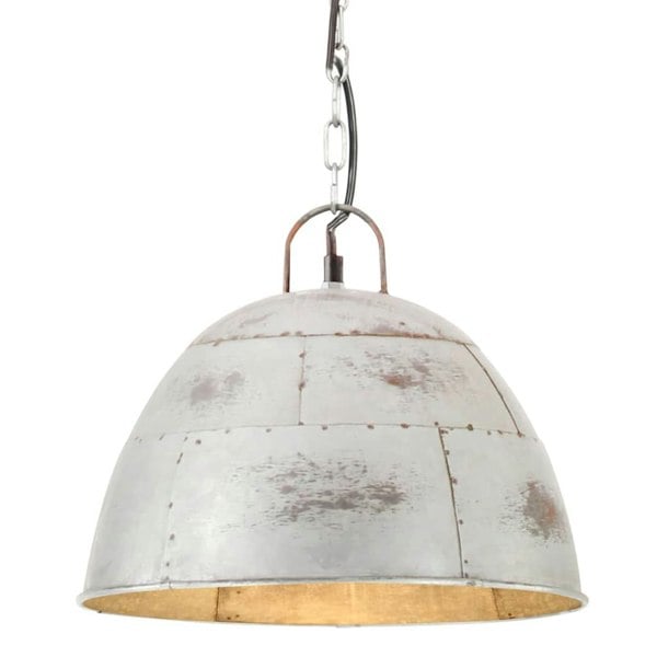 Berkfield Industrial Vintage Hanging Lamp 25 W Silver Round 31 cm E27