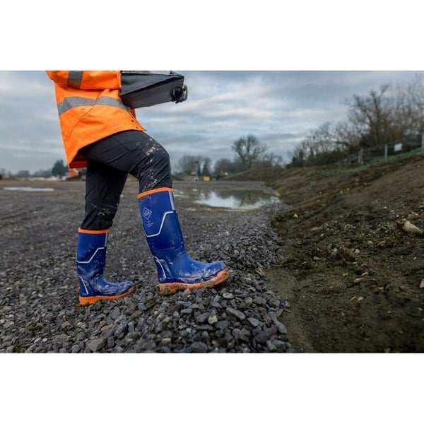 Muck Boots Grit S5 Rubber Women's Blue/Orange Wellington Boots