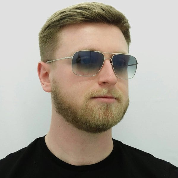 Oliver Peoples Sunglasses Clifton 1150 5036/3F Silver Chrome Sapphir Photochromic