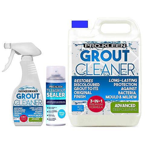 ProKleen Pro-Kleen Grout Cleaner 5L & 750ml and Tile & Grout Sealer 400ml - Cleans, Protects & Seals
