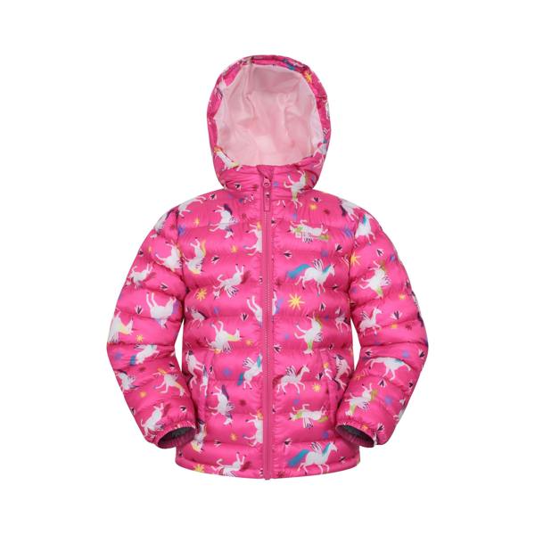 Mountain Warehouse Childrens/Kids Seasons Watercolour Padded Jacket - Dark Pink - 