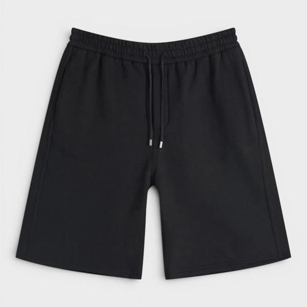 Saint Laurent Cassandre Embroidered Fleece Sweatshorts Black