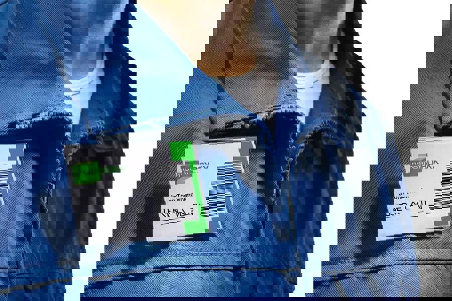 Durable COMBI CLIP Clip & Pin Name Badge ID Holder + Inserts | 20 Pack | 54x90mm