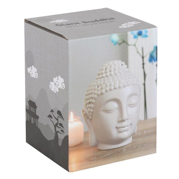 Serano Large Grey Buddha Head Oil Burner and Wax Warmer