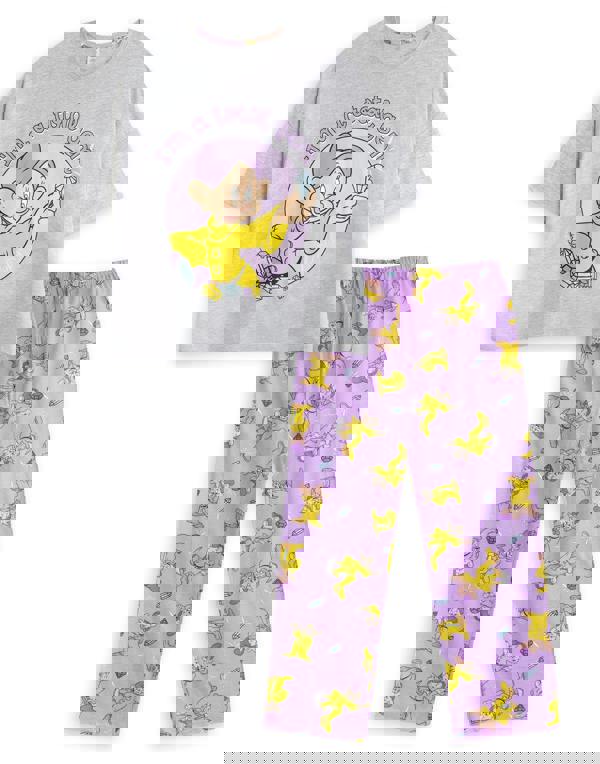 Disney Womens Grey Snow White Short Sleeve Long Leg Pyjama Set