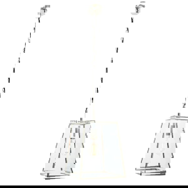 Ceiling Pendant Light Bright Nickel & Clear Glass 40W E27 Dimmable e10263 Loops