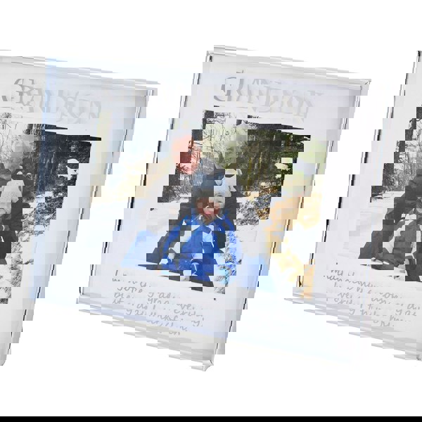 Contemporary Silver Plated Metal Grandson 4x6 Picture Frame for Wall or Table Image 4