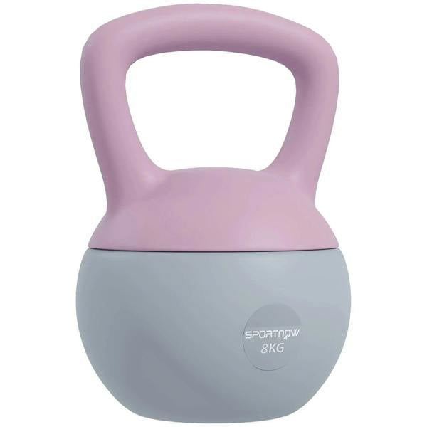 SPORTNOW 8KG Soft Kettlebell, Kettlebell with Non-Slip Handle for Home Gym, Weight Lifting, Strength Training, Purple/Grey