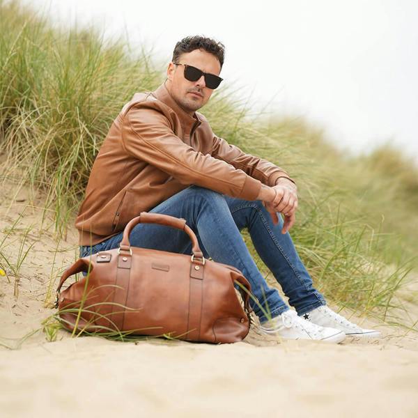 PRIMEHIDE Leather Holdall Vintage Style Duffle Bag Ridgeback