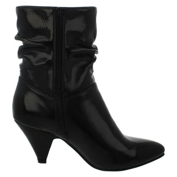 Spot On Ladies Spot On Mid Heel Rouched Ankle Boots F50897