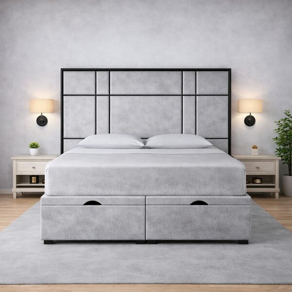 Great British Beds Alice Headboard with Contrast Border Divan Ottoman Bed