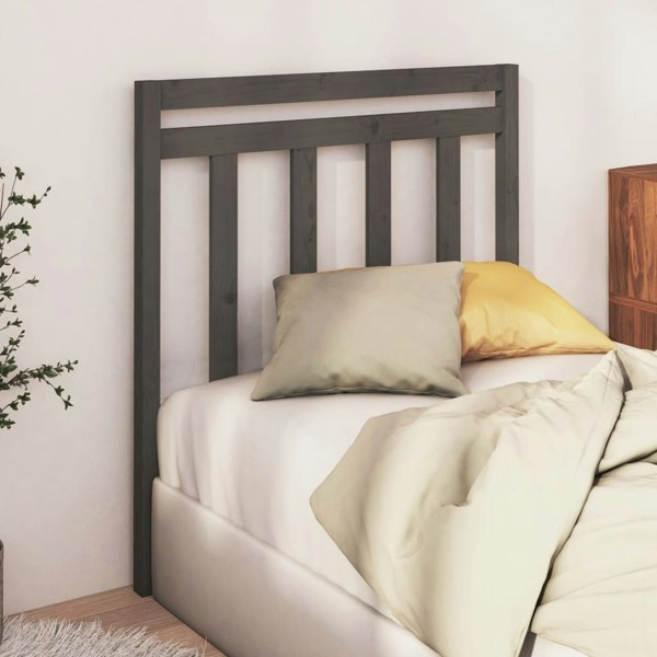 Berkfield Bed Headboard Grey 96x4x100 cm Solid Wood Pine