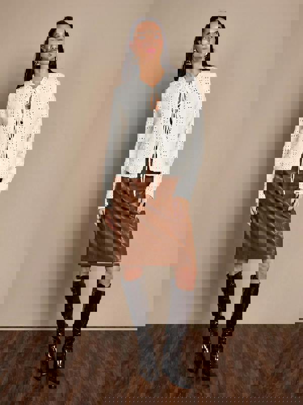 GWD Rachel Cream Crochet Knit Cardigan