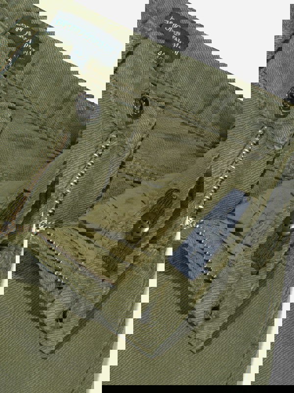 Emporio Armani Boys Linen Blend Trousers in Green