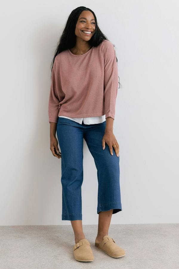 Lily & Me Penny Batwing Crossover Jumper Soft Pink