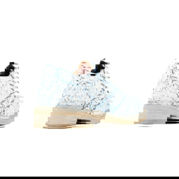 Embassy London Brick Lane - White Flowers - Women's contrast leather lace-up brogue