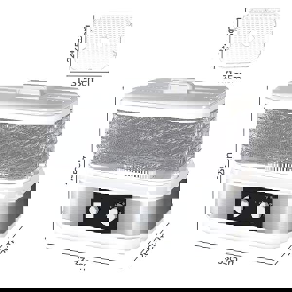 Spector 5 Tray Stainless Steel Food Dehydrator Jerky Fruit Vegetable Dryer White