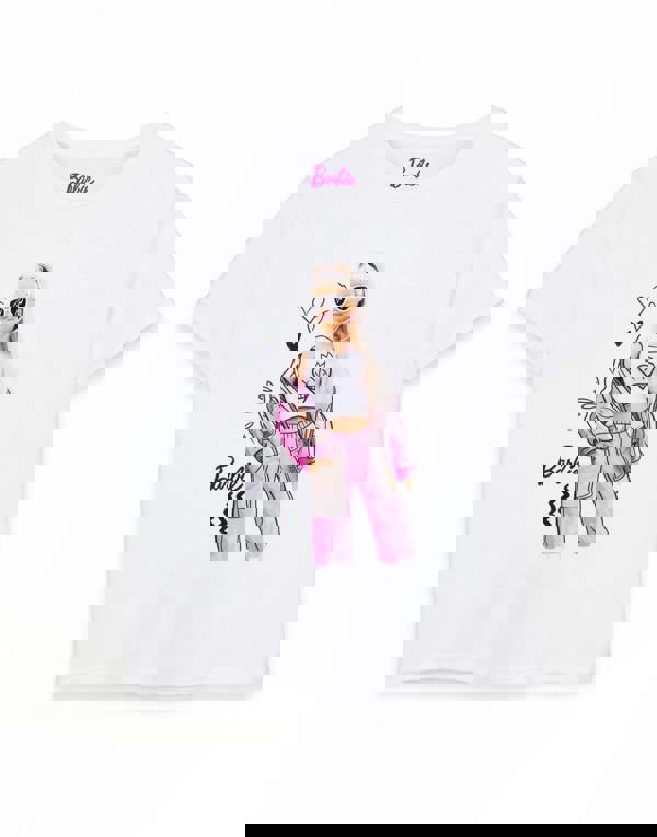 Barbie Girls White Doodle Pose Short Sleeved T-Shirt