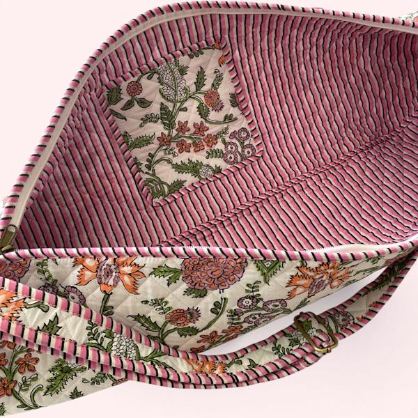 Hayley & Co Yoga Mat Bag | White Garden Floral Print