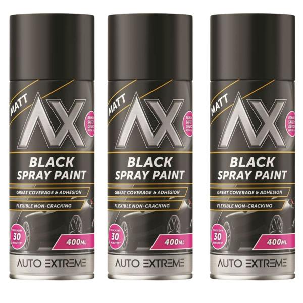 Auto Extreme 3X Auto Extreme Black Matt Spray Paint 400ml