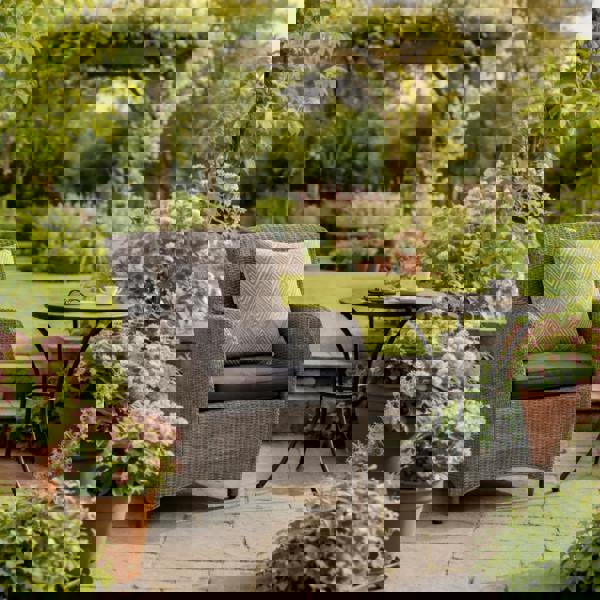 Scatter Cushions WATERPROOF (18"x18") - Garden Outdoor Sofa Cushions Pillows UK Made BROWN WAVE The Garden Furniture Shop