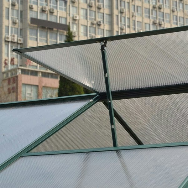 Livingandhome Large Aluminium Hobby Greenhouse and Window Opening Living and Home 