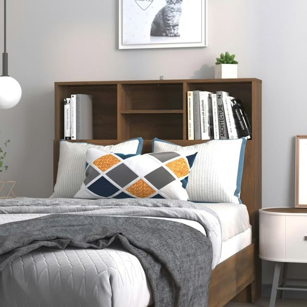 Berkfield Headboard Cabinet Brown Oak 100x19x103.5 cm