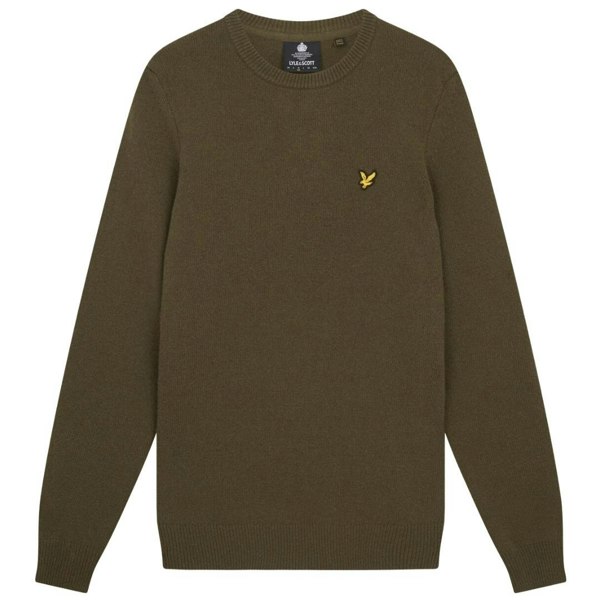 Lyle & Scott Crew Neck Lambswool Blend Jumper - Olive