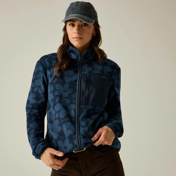 Regatta Womens/Ladies Frankie Shadow Flower Full Zip Fleece Jacket - Navy - 