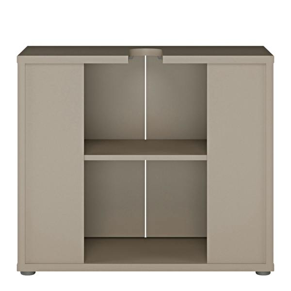 Furniture To Go Alice Springs Under Sink Bathroom Cabinet with 2 Doors Push-to-Open in Taupe