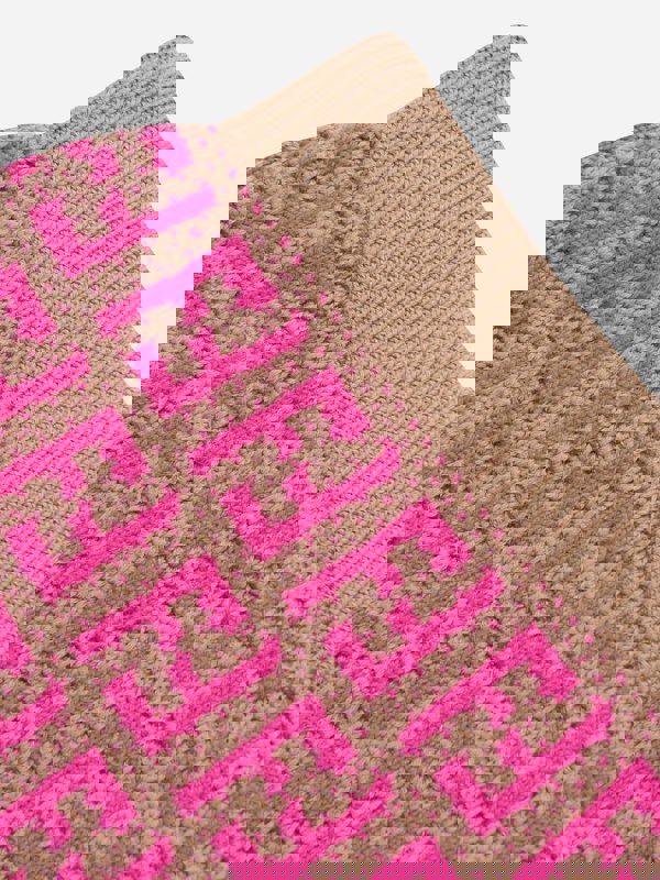 Fendi Kids Fendi Girls Knitted FF Logo Skirt in Pink