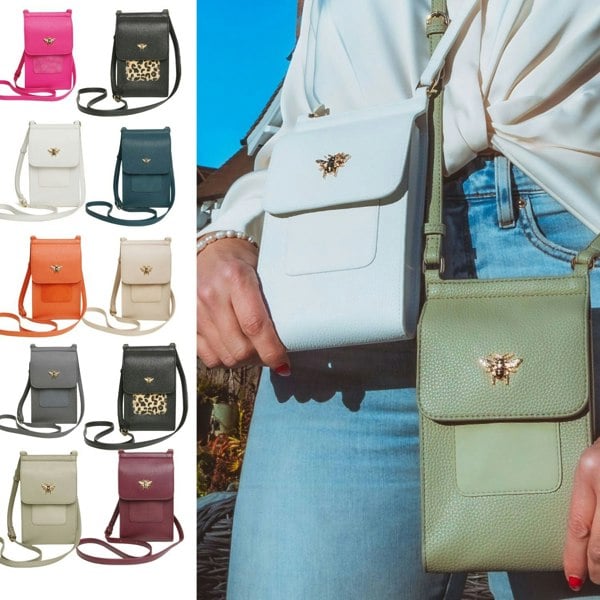 Alice Wheeler Mini Bloomsbury Bee Crossbody Phone Bag