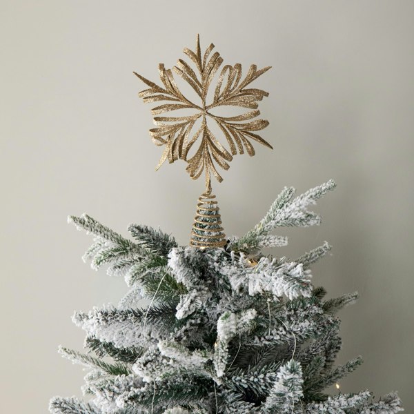 Samuel Alexander 29cm Antique Gold Snowflake Christmas Tree Topper