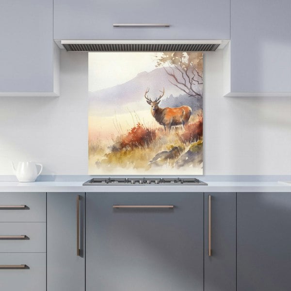 Warren Reed - Designer Stag Deer Water Colour Kitchen Splashback