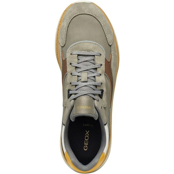 Geox U SPHERICA ACTIF X1 Polyester Blend Men's Sage/Brown Trainers
