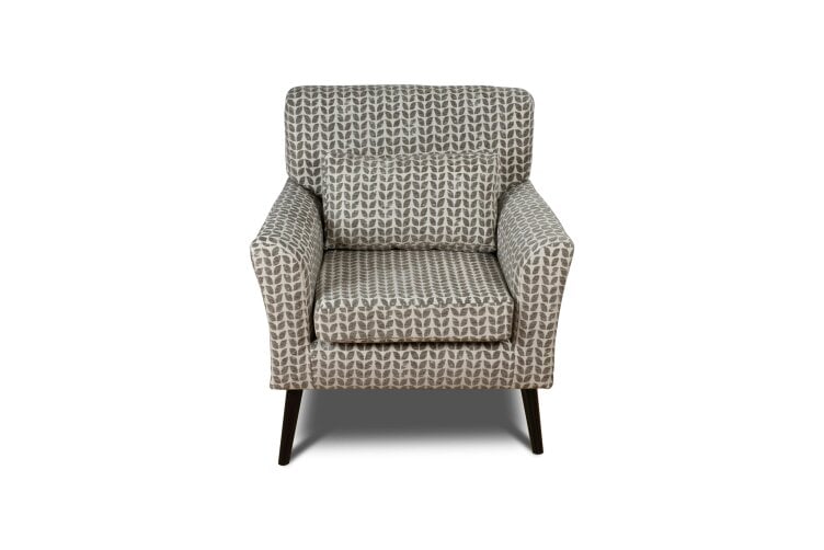 Wyld Haus Niteroi Grey Patterned Fabric Accent Armchair