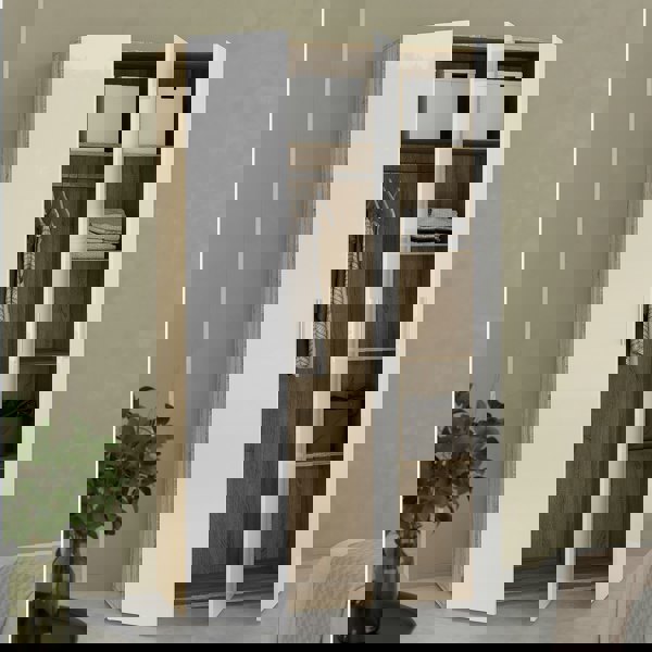 Furniture To Go Pepe Wardrobe with 3 doors in Oak with White High Gloss